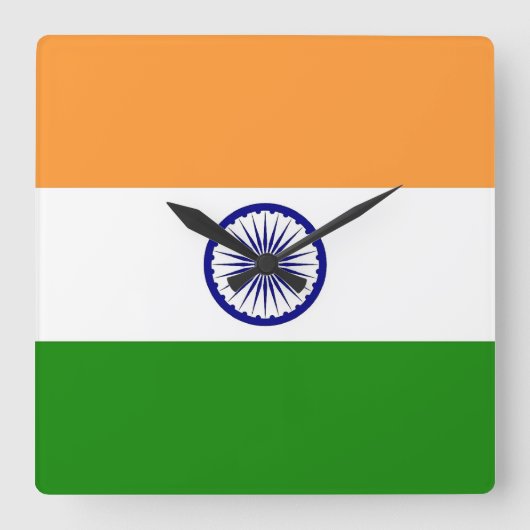 Wandklok met vlag India (Voorkant)