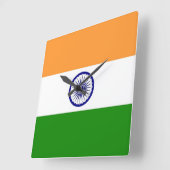 Wandklok met vlag India (Hoek)