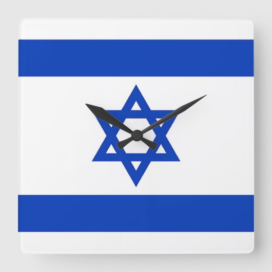Wandklok met vlag Israël (Voorkant)