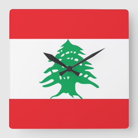 Wandklok met vlag Libanon (Voorkant)
