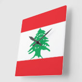 Wandklok met vlag Libanon (Hoek)