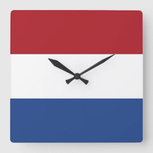 Wandklok met vlag Nederland