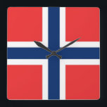 Wandklok met vlag Noorwegen<br><div class="desc">Transformeer uw ruimte met onze elegante wandklok met de vlag van Noorwegen! Deze wandklok, die is gemaakt met nauwgezette aandacht voor detail, toont trots de iconische rode, witte en blauwe vlag van Noorwegen. De vlag is voorzien van een blauw kruis dat in het wit is geschetst en zich uitstrekt tot...</div>