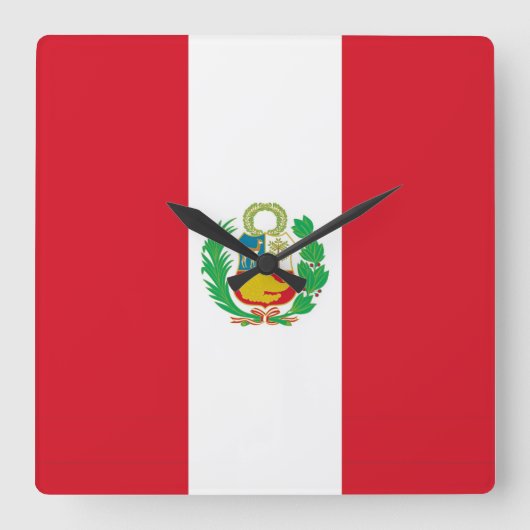 Wandklok met vlag Peru (Voorkant)