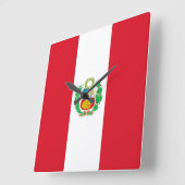 Wandklok met vlag Peru (Hoek)