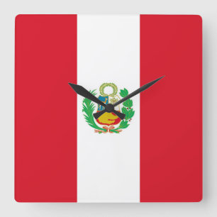 Wandklok met vlag Peru