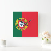 Wandklok met vlag Portugal (Huis)
