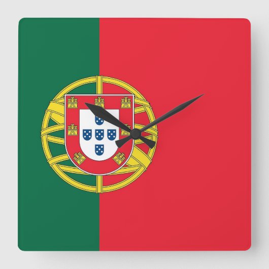 Wandklok met vlag Portugal (Voorkant)