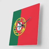 Wandklok met vlag Portugal (Hoek)