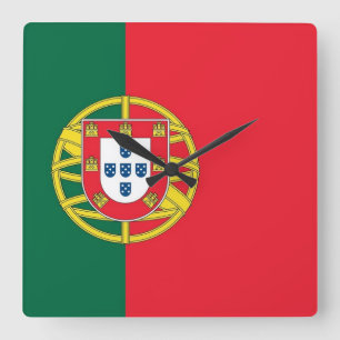 Wandklok met vlag Portugal