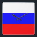 Wandklok met vlag Rusland<br><div class="desc">Geweldige patriottische wandklok met vlag van Rusland. Dit product is aanpasbaar.</div>