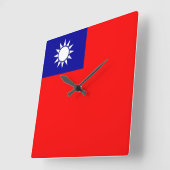 Wandklok met vlag Taiwan (Hoek)