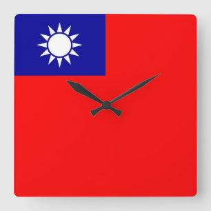 Wandklok met vlag Taiwan