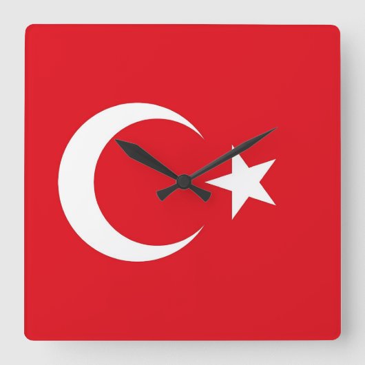 Wandklok met vlag Turkije (Voorkant)