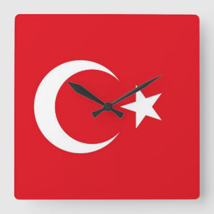 Wandklok met vlag Turkije