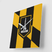 Wandklok met vlag van Baltimore City, Verenigde St (Hoek)