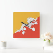 Wandklok met vlag van Bhutan (Huis)