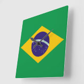 Wandklok met vlag van Brazilië (Hoek)