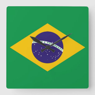 Wandklok met vlag van Brazilië