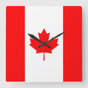 Wandklok met vlag van Canada