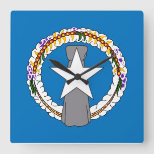 Wandklok met vlag van de Noordelijke Marianen