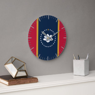 Wandklok met vlag van de staat Mississippi, VS