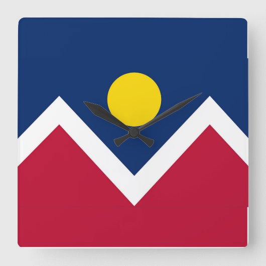 Wandklok met vlag van Denver, Colorado (Voorkant)