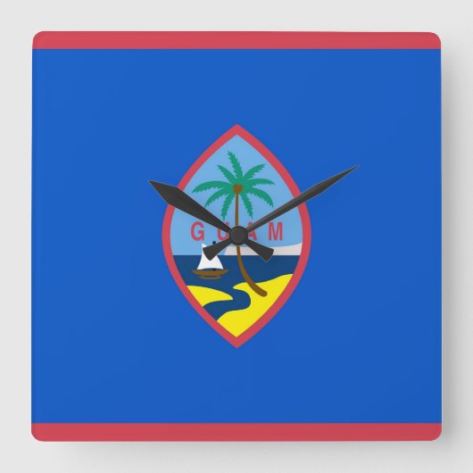 Wandklok met vlag van Guam, VS (Voorkant)