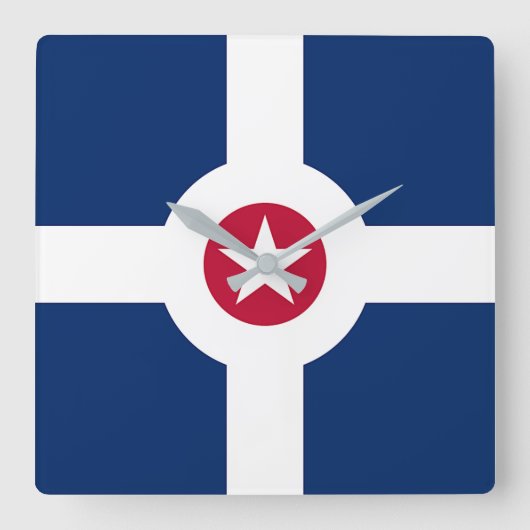 Wandklok met vlag van Indianapolis City, VS (Voorkant)