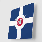 Wandklok met vlag van Indianapolis City, VS (Hoek)