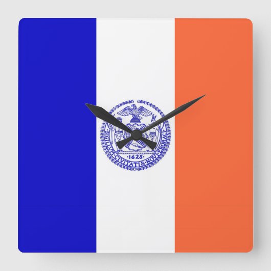 Wandklok met vlag van New York, VS (Voorkant)
