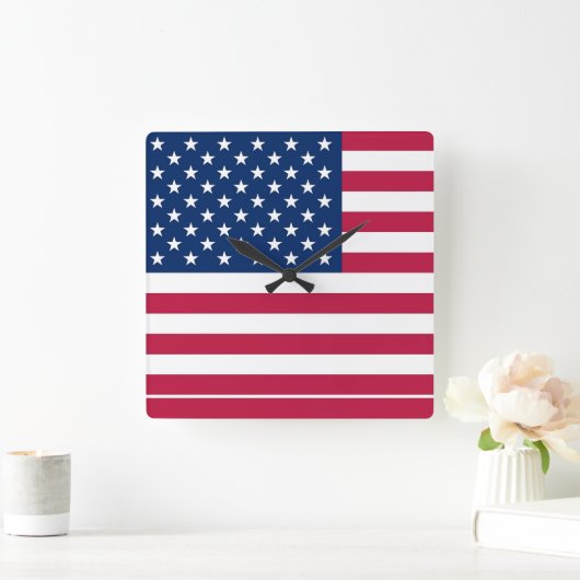 Wandklok met vlag VS (Huis)