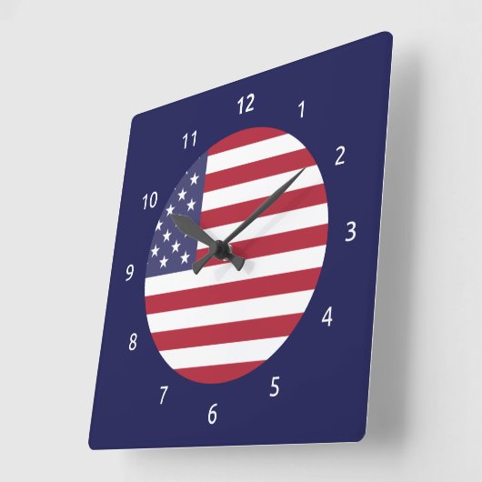 Wandklok met vlag VS (Hoek)