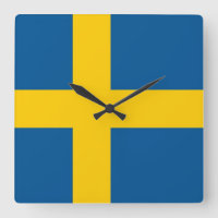Wandklok met vlag Zweden