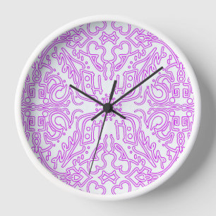 Wandklok met zachte roze droom mandala patroon