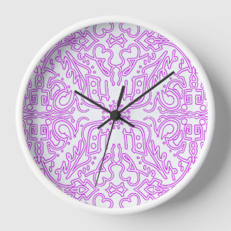 Wandklok met zachte roze droom Mandala-patroon