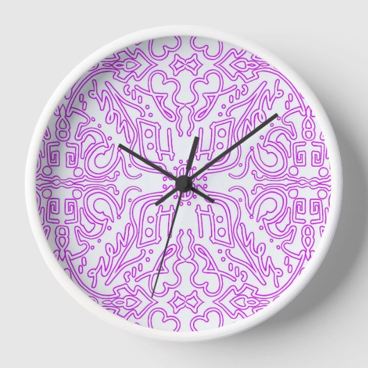 Wandklok met zachte roze droom Mandala-patroon (Voorkant)