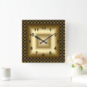 Wandklok Metaal Look Zwart Brons Goud (Huis)