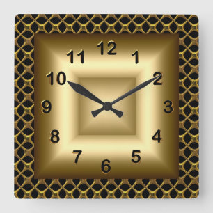 Wandklok Metaal Look Zwart Brons Goud