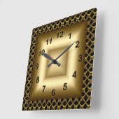 Wandklok Metaal Look Zwart Brons Goud (Hoek)