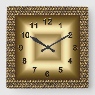 Wandklok Metaal Look Zwart Brons Goud 2