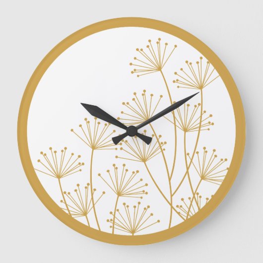 Wandklok - Mod Dandelions in Gold (Voorkant)