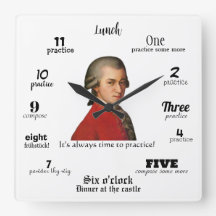 Wandklok - Mozart - Het is altijd tijd om te oefen