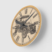 Wandklok: oude auto ronde klok (Hoek)
