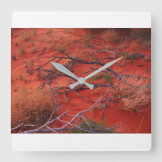 Wandklok Outback Australisch landschap, grijze arm