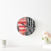 Wandklok – Rood Pulse Abstract Design (Huis)