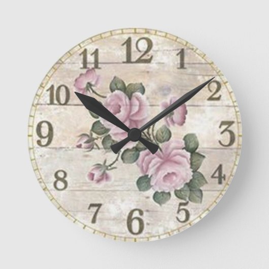 wandklok/Rozen Ronde Klok (Voorkant)