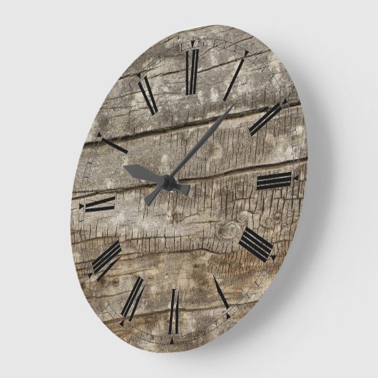 Wandklok - Rustic Wood Roman Face Numals (Hoek)