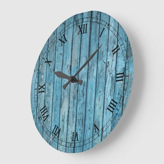Wandklok - Rustisch blauw Romeins gezicht (Hoek)
