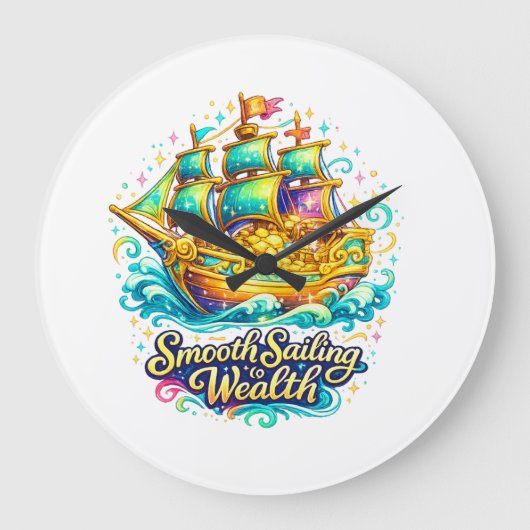 Wandklok 'Smooth Sailing Wealth' (Voorkant)